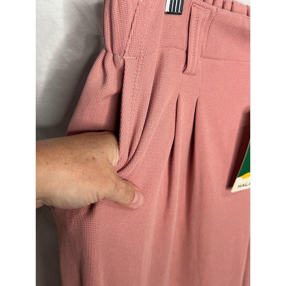 NWT Halara Flex High Waisted Pocket Wide Leg Waffle Work Pants Sz XL P Rose Tan - Picture 4 of 11